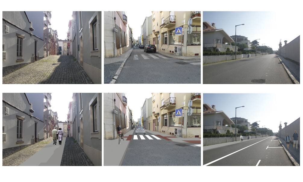 Imagens do existente e fotomontagens do proposto